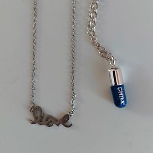 Kris Nations CHILL PILL 💊 necklace,  and LOVE necklace lot